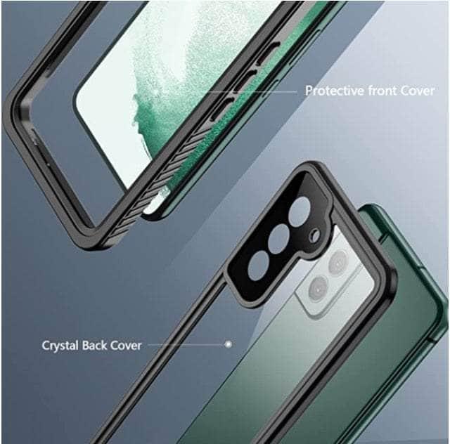 CaseBuddy Australia Casebuddy S22 / black-transparent Galaxy S22 IP68 Waterproof Full Protective Built-in Screen Protector Case