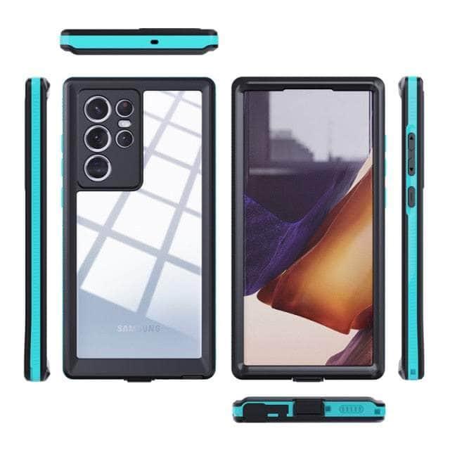 CaseBuddy Australia Casebuddy S22 Ultra / Grass Blue Galaxy S22 Ultra IP68 Waterproof Full Protective Built-in Screen Protector Case