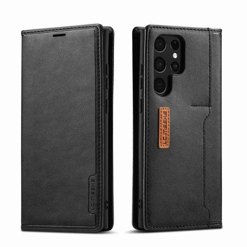 Casebuddy Galaxy S23 Luxury Magnetic Real Leather Wallet