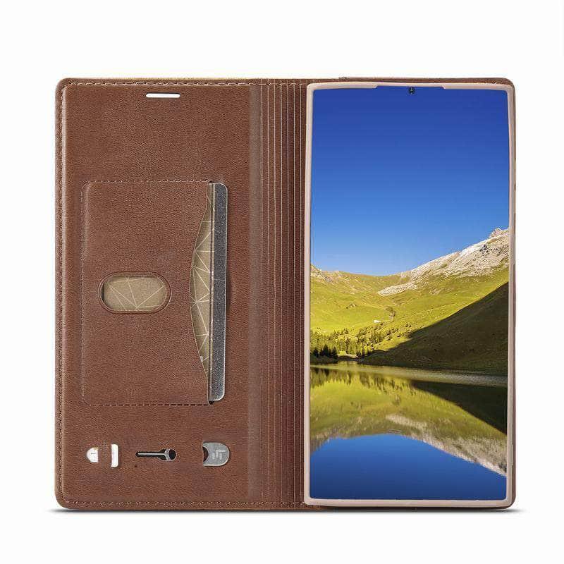 Casebuddy Galaxy S23 Luxury Magnetic Real Leather Wallet