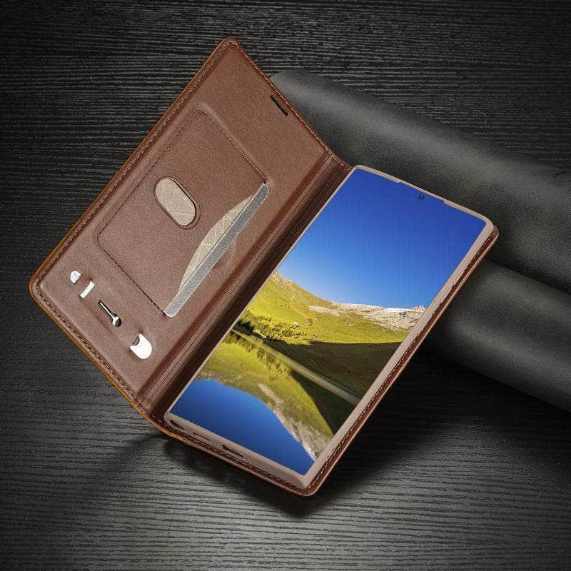 Casebuddy Galaxy S23 Ultra Luxury Magnetic Real Leather Wallet