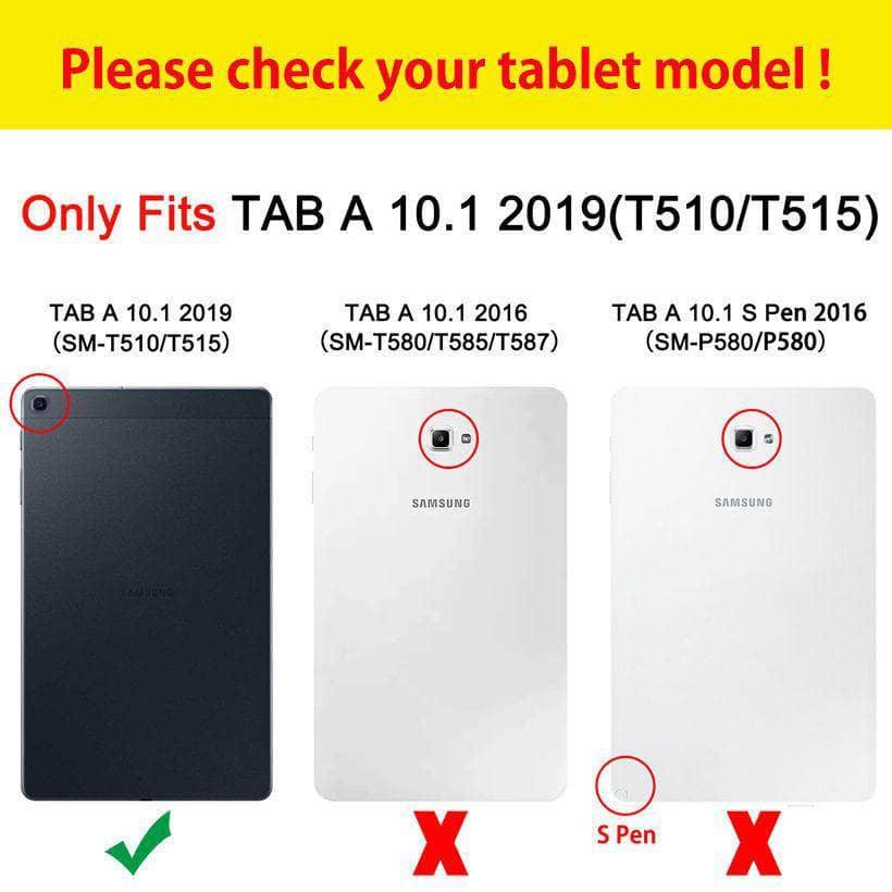 Galaxy Tab A 10.1 2019 T510 T515 SM-T510 PU Leather Animal Pattern Flip Stand - CaseBuddy