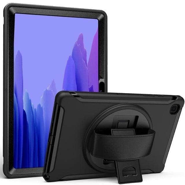 CaseBuddy Australia Casebuddy Black Galaxy Tab A7 Case 10.5 T500 T505 Rotation Tablet Shockproof Hard Heavy Duty Case