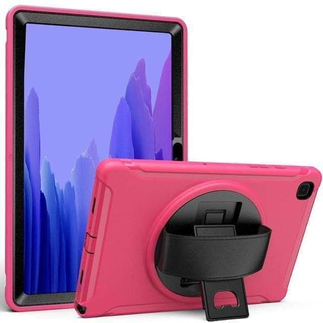 CaseBuddy Australia Casebuddy Pink Galaxy Tab A7 Case 10.5 T500 T505 Rotation Tablet Shockproof Hard Heavy Duty Case