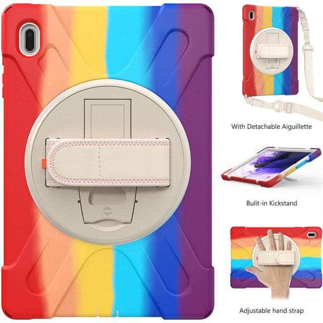 CaseBuddy Australia Casebuddy 04 Rainbow Red / Tab A8 10.5 X200 Galaxy Tab A8 10.5 (2022) Kids Shock Proof Stand Cover