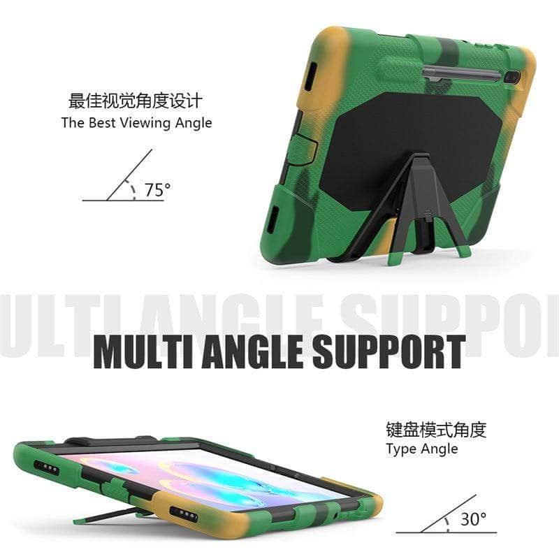 Galaxy Tab S6 10.5 2019 T860 T865 Kids Safe Shockproof Heavy Duty Silicone Hard Stand - CaseBuddy
