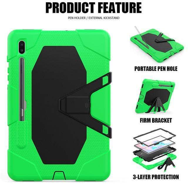 Galaxy Tab S6 10.5 2019 T860 T865 Kids Safe Shockproof Heavy Duty Silicone Hard Stand - CaseBuddy