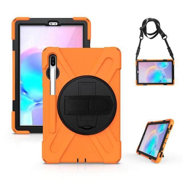 Galaxy Tab S6 10.5 2019 T860 T865 Rugged Hybrid Stand Cover Handle Rotate Pencil Holder Kids - CaseBuddy