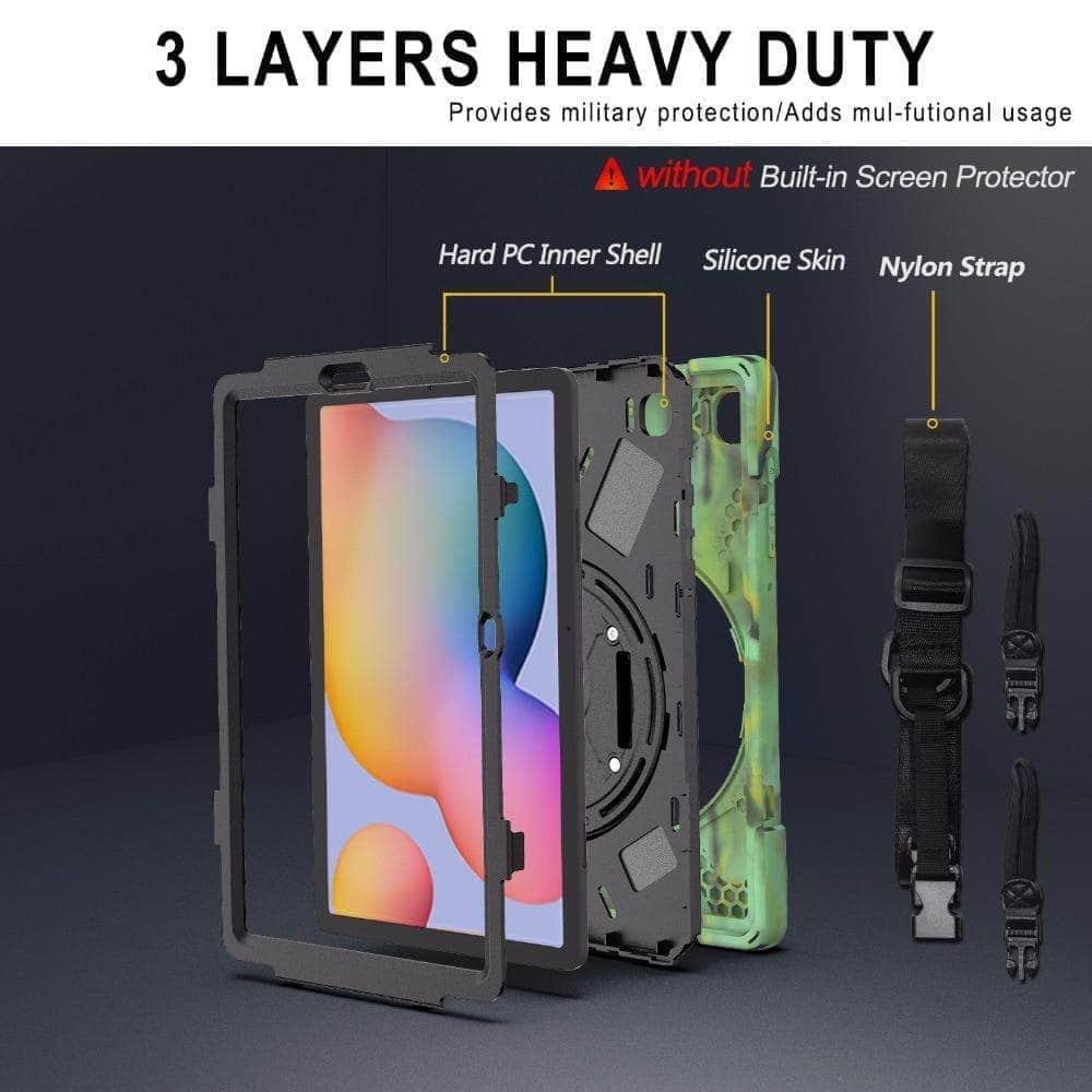 CaseBuddy Australia Casebuddy Galaxy Tab S6 Lite 10.4 P610 P615 360 Rotatable Shockproof Case Hand Shoulder Strap