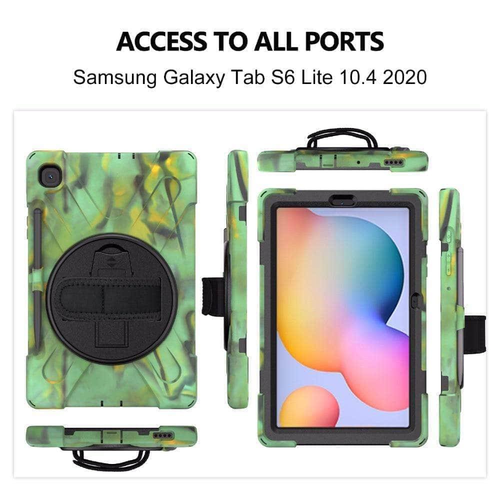 CaseBuddy Australia Casebuddy Galaxy Tab S6 Lite 10.4 P610 P615 360 Rotatable Shockproof Case Hand Shoulder Strap