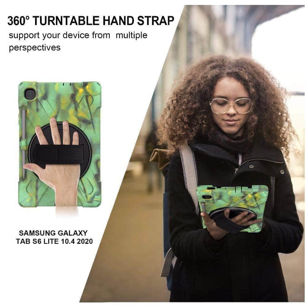 CaseBuddy Australia Casebuddy Galaxy Tab S6 Lite 10.4 P610 P615 360 Rotatable Shockproof Case Hand Shoulder Strap