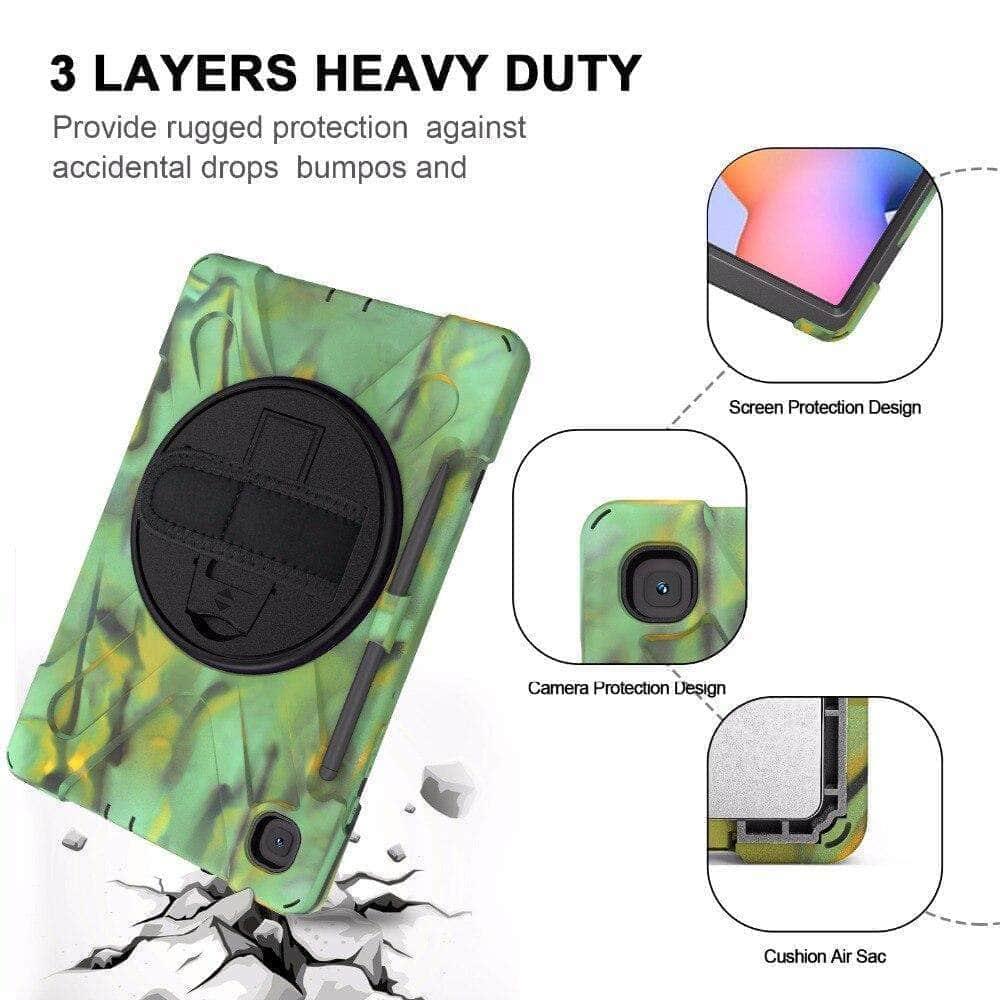 CaseBuddy Australia Casebuddy Galaxy Tab S6 Lite 10.4 P610 P615 360 Rotatable Shockproof Case Hand Shoulder Strap