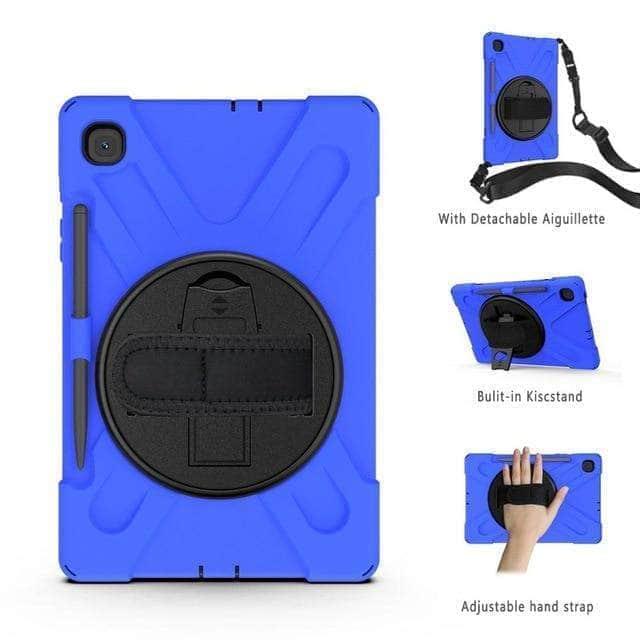 CaseBuddy Australia Casebuddy Blue Galaxy Tab S6 Lite 10.4 P610 P615 360 Rotatable Shockproof Case Hand Shoulder Strap