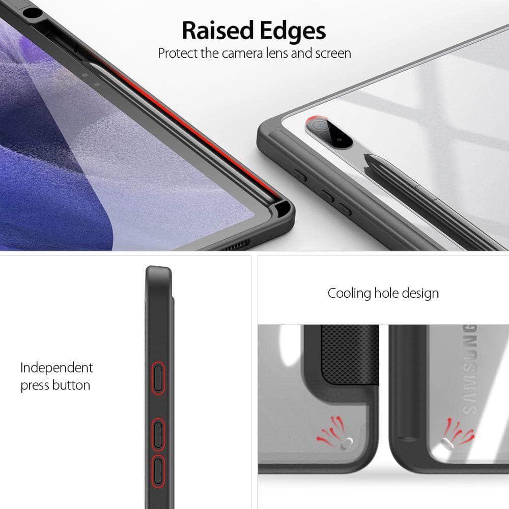 CaseBuddy Australia Casebuddy Galaxy Tab S7 Lite 12.4 T730 T735 Smart Sleep Wake Pencil Holder Stand