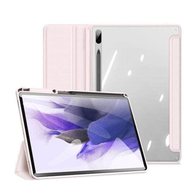 CaseBuddy Australia Casebuddy Pink Galaxy Tab S7 Lite 12.4 T730 T735 Smart Sleep Wake Pencil Holder Stand