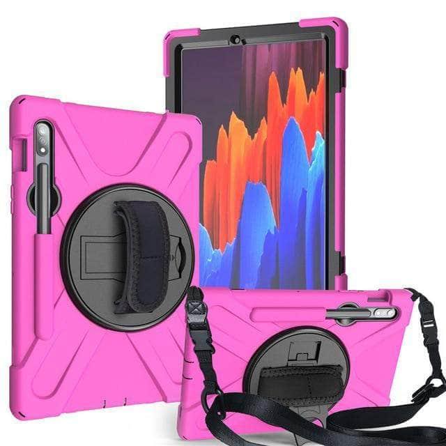 CaseBuddy Australia Casebuddy rose red / S7 Plus 12.4 T970 Galaxy Tab S7 Plus S T970 T975 12.4 Rugged Pencil Holder Hard Stand