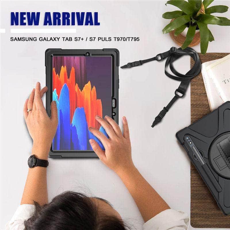 CaseBuddy Australia Casebuddy Galaxy Tab S7 Plus S T970 T975 12.4 Rugged Pencil Holder Hard Stand