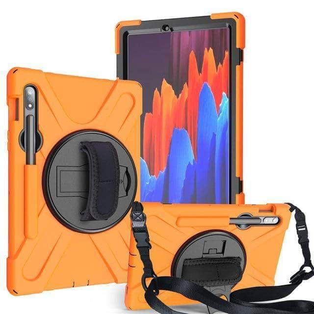 CaseBuddy Australia Casebuddy Orange / S7 Plus 12.4 T970 Galaxy Tab S7 Plus S T970 T975 12.4 Rugged Pencil Holder Hard Stand