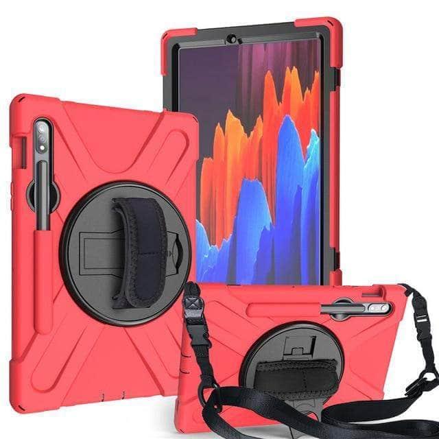 CaseBuddy Australia Casebuddy red / S7 Plus 12.4 T970 Galaxy Tab S7 Plus S T970 T975 12.4 Rugged Pencil Holder Hard Stand