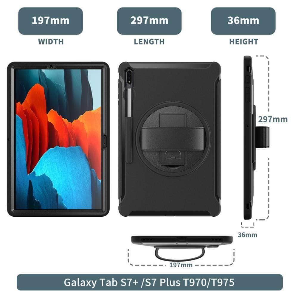 CaseBuddy Australia Casebuddy Galaxy Tab S7 Plus T970 2020 12.4 Shockproof Rugged Heavy Duty Case
