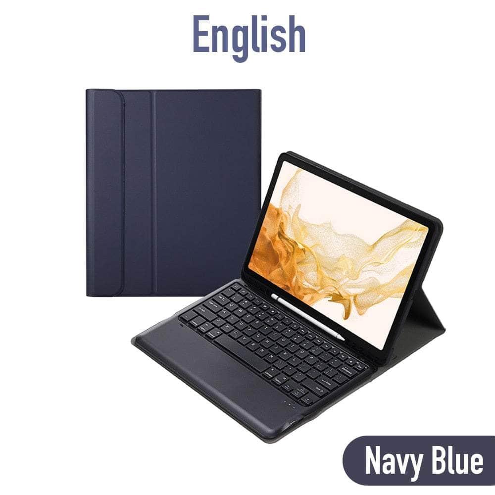 CaseBuddy Australia Navy Blue English / Galaxy Tab S8 Plus Galaxy Tab S8 Plus Portable Wireless Bluetooth Keyboard Case