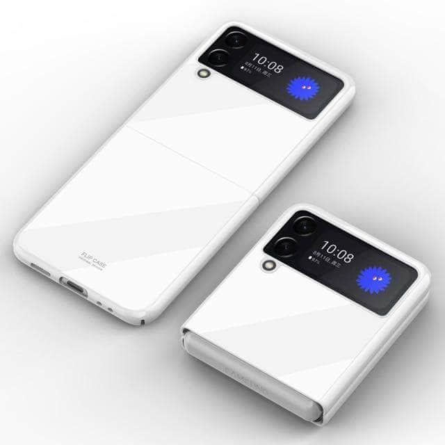 CaseBuddy Australia Casebuddy for Galaxy Z Flip 3 / white Galaxy Z Flip 3 5G Ultra-Thin Color Embossing Cover