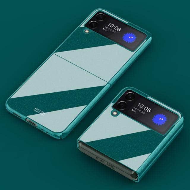 CaseBuddy Australia Casebuddy for Galaxy Z Flip 3 / green Galaxy Z Flip 3 5G Ultra-Thin Color Embossing Cover