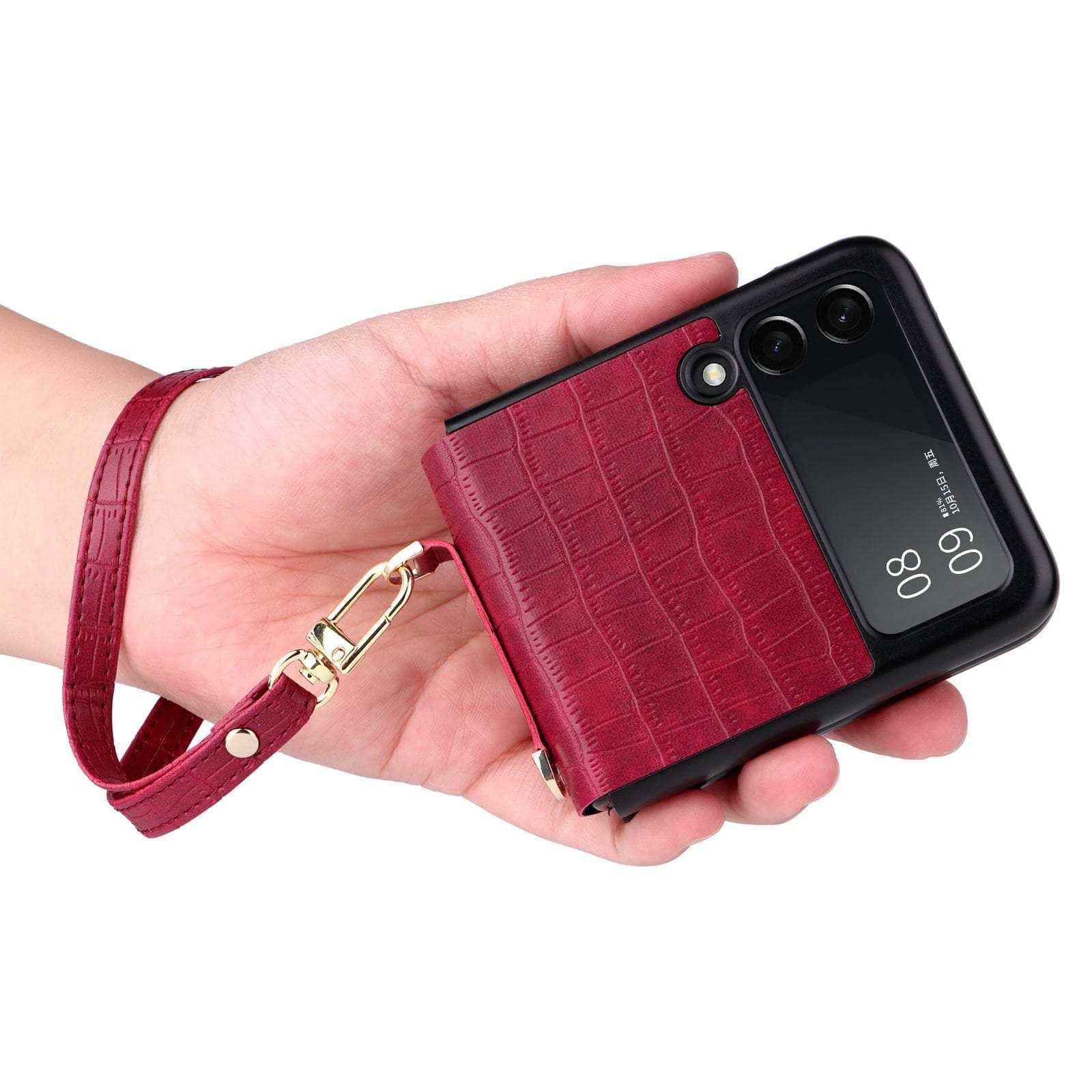 Casebuddy Galaxy Z Flip 3 Leather Hand Strap Case