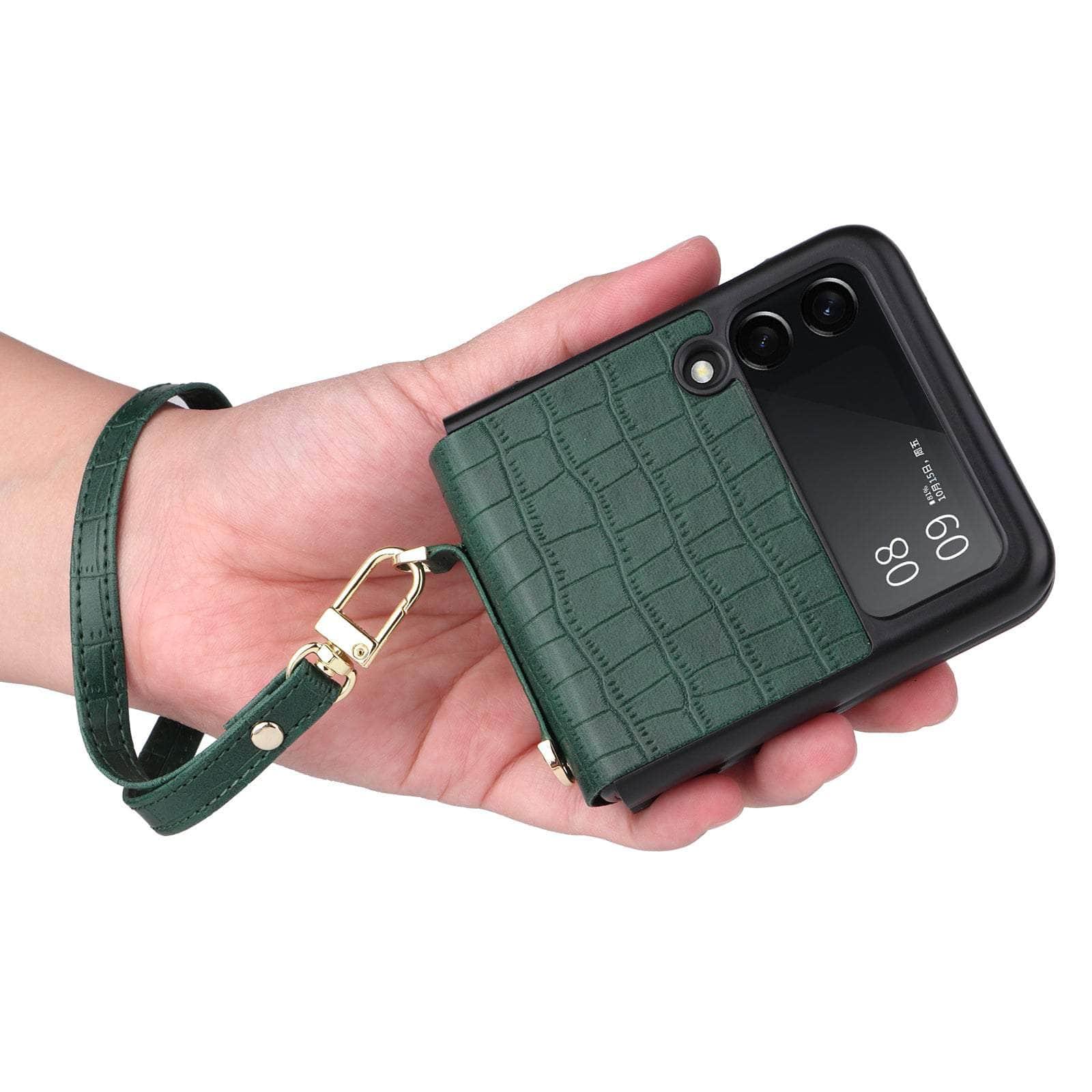 Casebuddy Galaxy Z Flip 3 Leather Hand Strap Case
