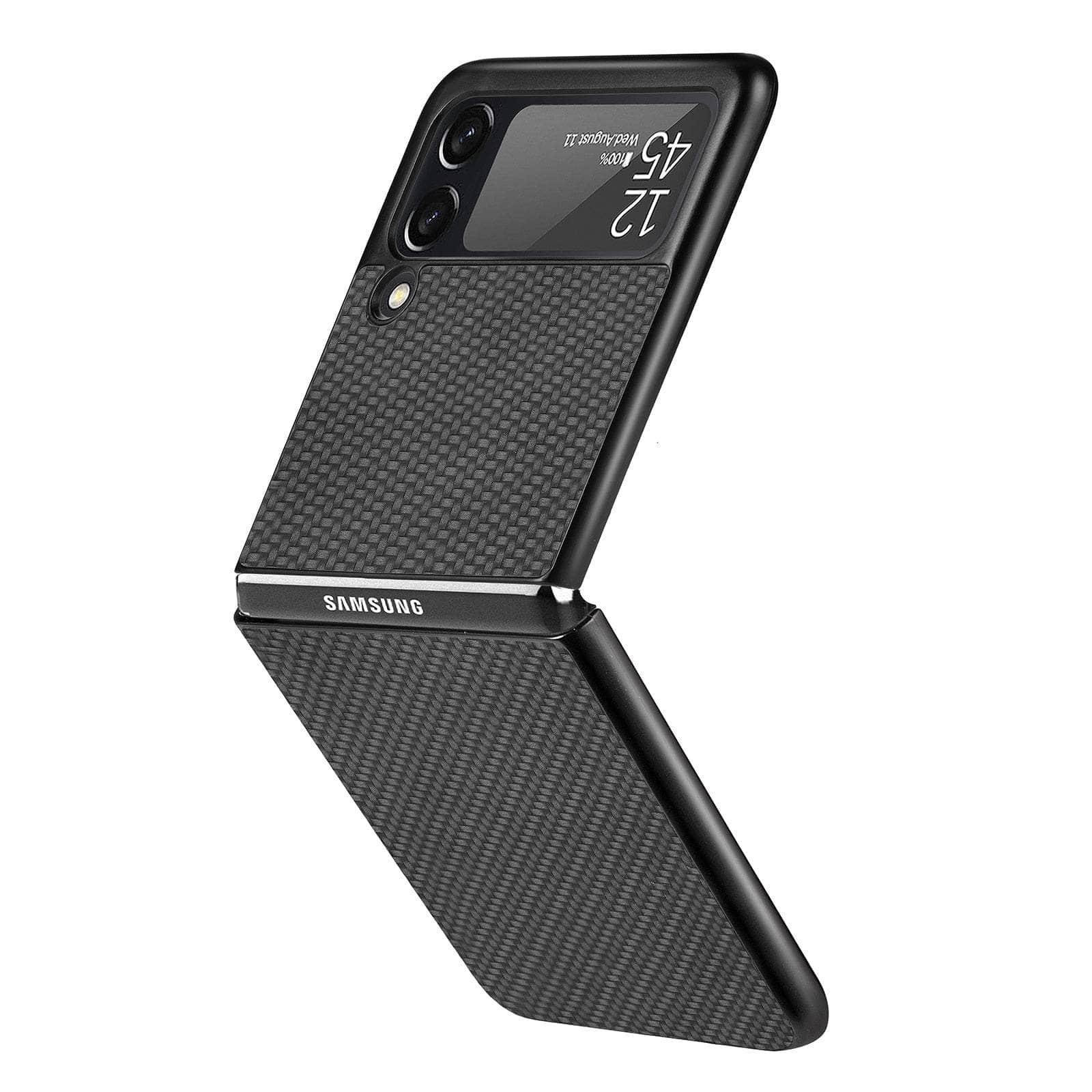 Casebuddy for Galaxy Z Flip 3 / Black Galaxy Z Flip 3 Luxury Carbon Fiber Slim Case