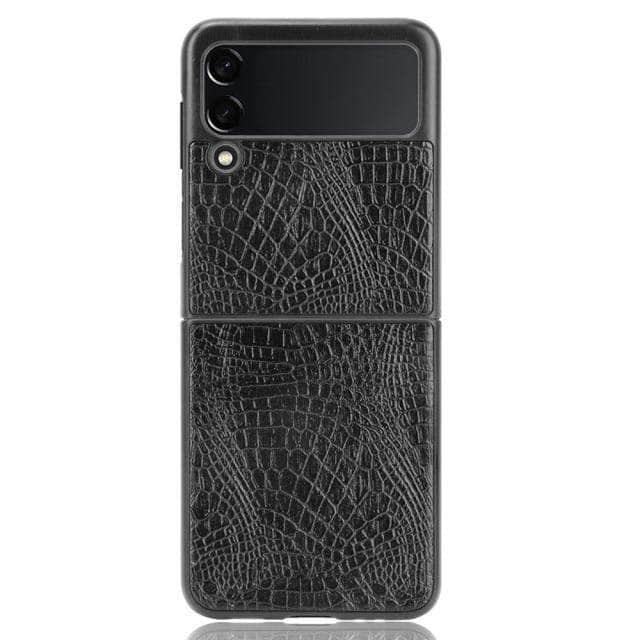 CaseBuddy Australia Casebuddy Samsung Z Flip 3 5G / black Galaxy Z Flip 3 Luxury Crocodile Skin Cover