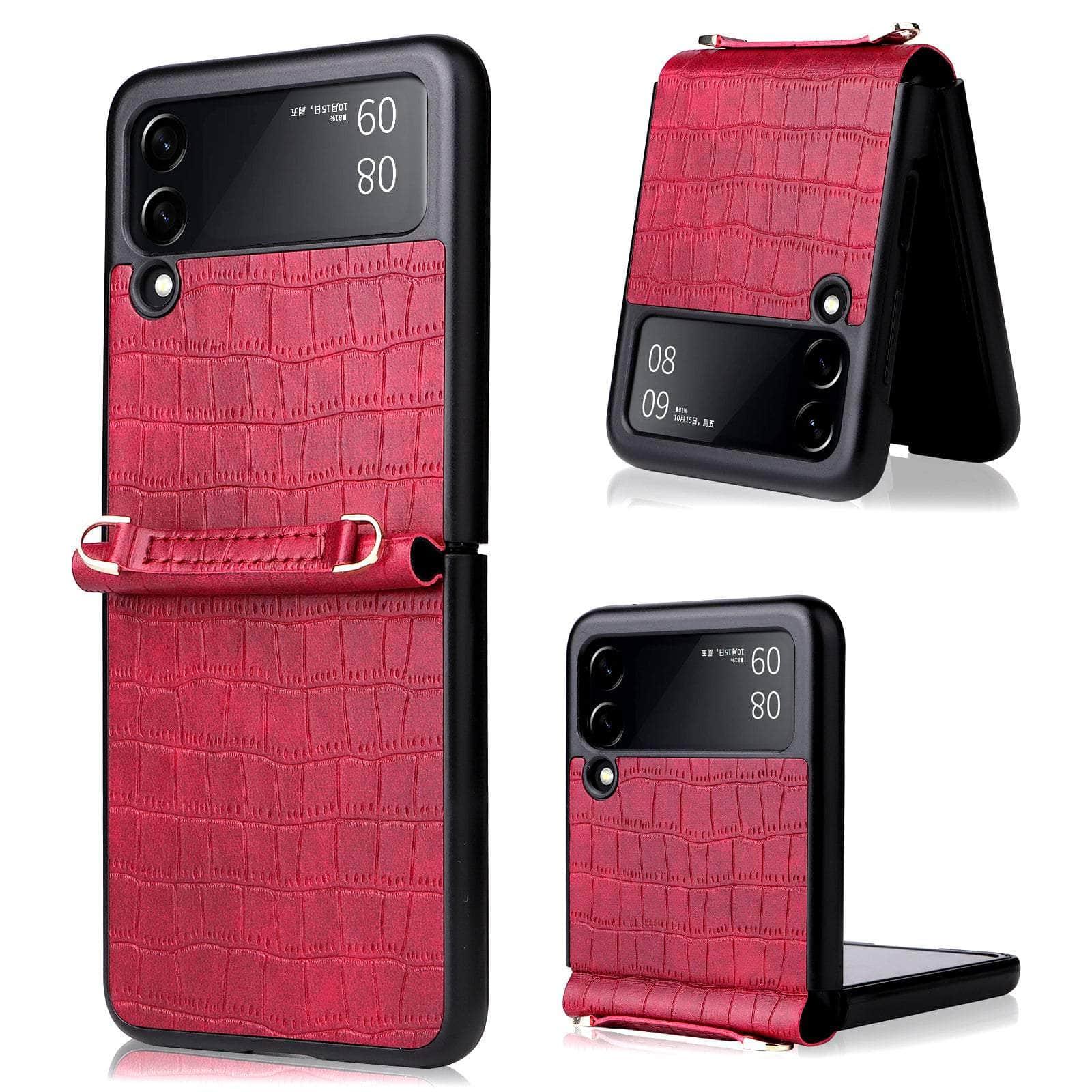 Casebuddy Galaxy Z Flip 4 Leather Hand Strap Case