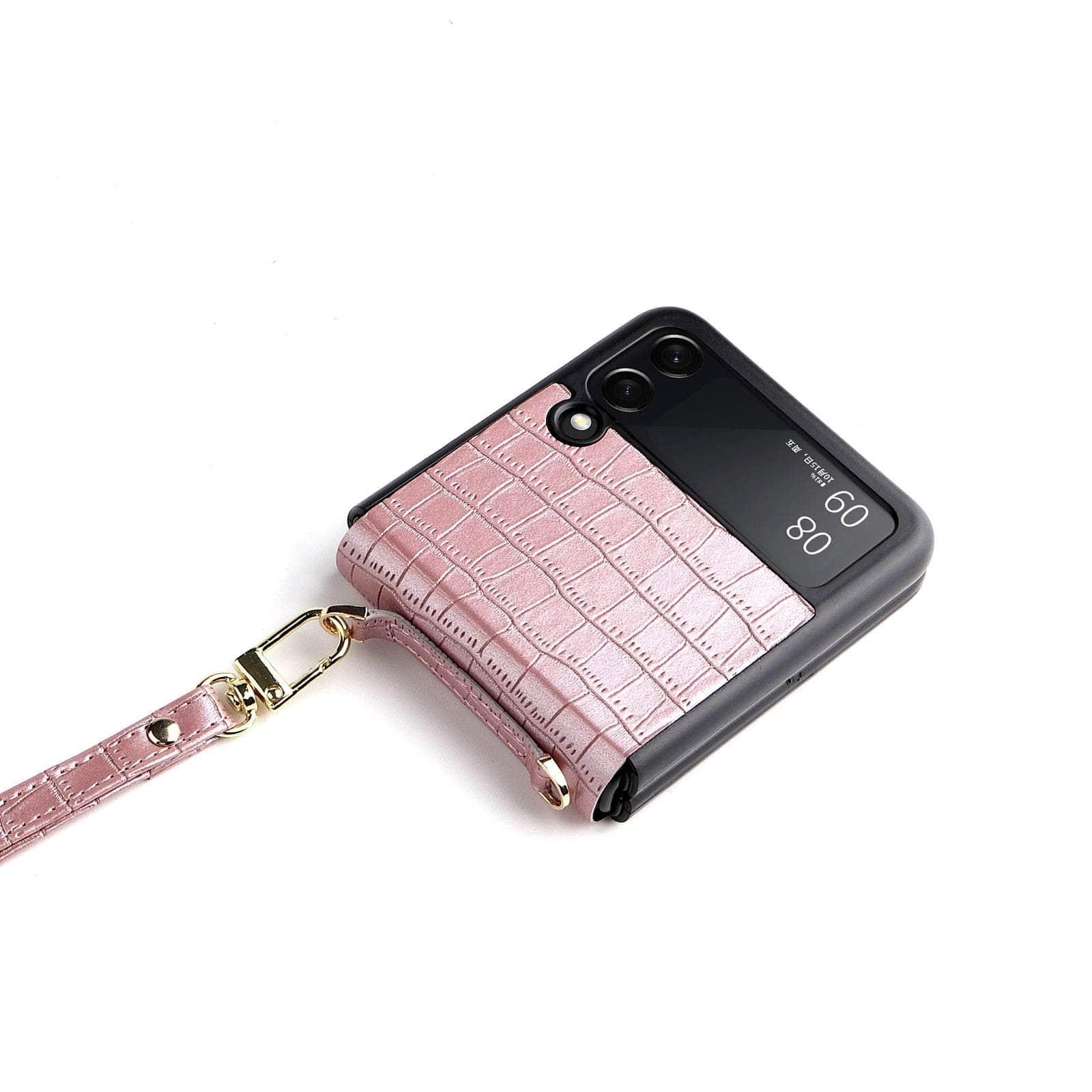 Casebuddy pink / for Z Flip 4 Galaxy Z Flip 4 Leather Hand Strap Case