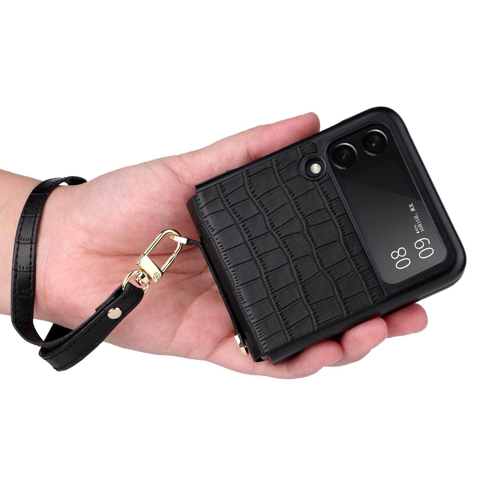 Casebuddy Galaxy Z Flip 4 Leather Hand Strap Case