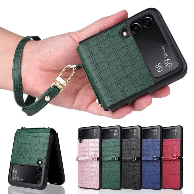 Casebuddy Galaxy Z Flip 4 Leather Hand Strap Case