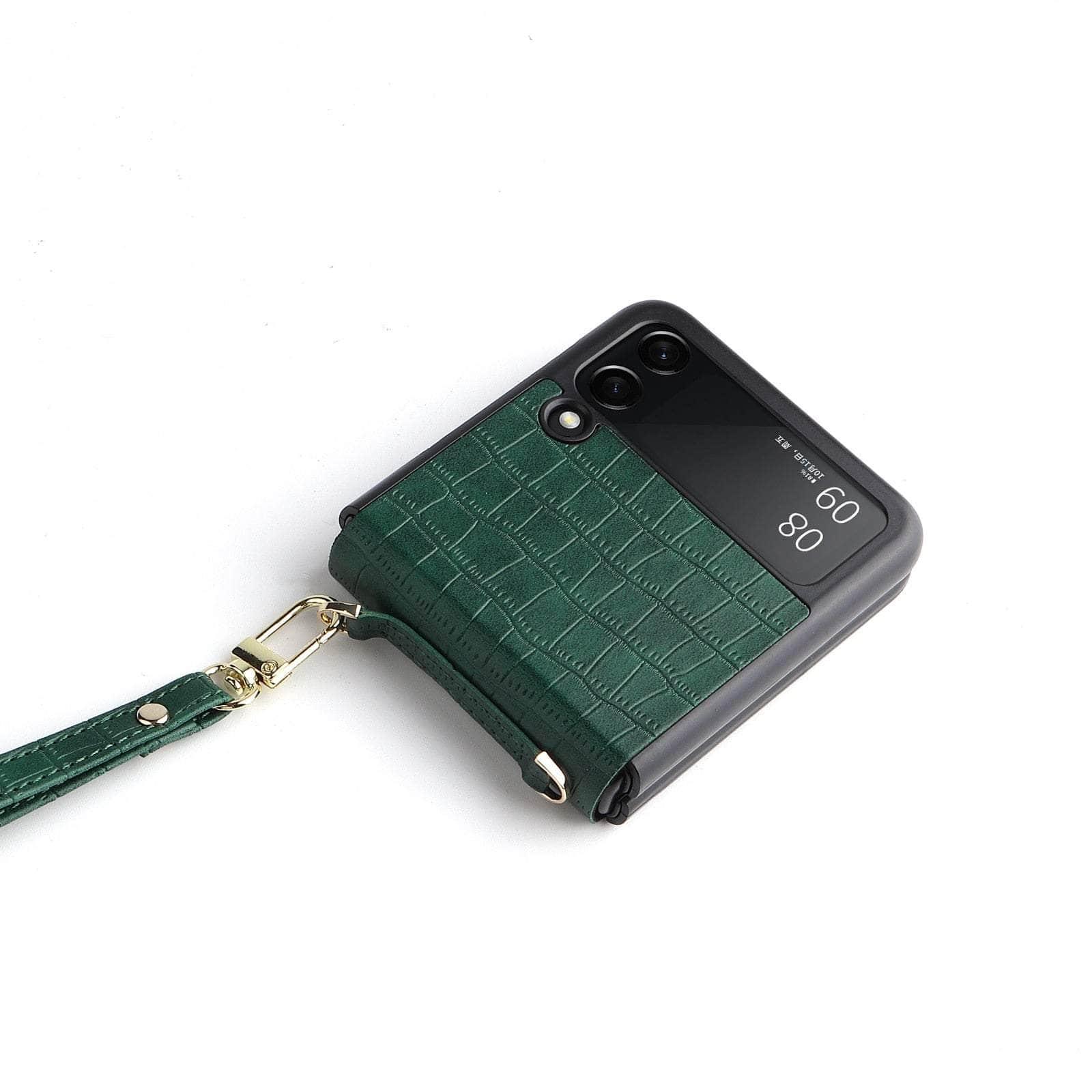 Casebuddy green / for Z Flip 4 Galaxy Z Flip 4 Leather Hand Strap Case