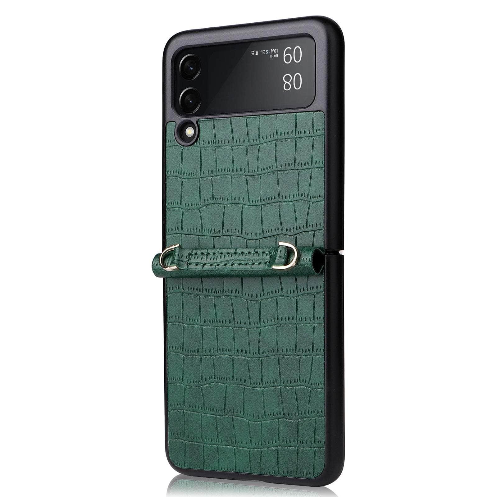 Casebuddy Galaxy Z Flip 4 Leather Hand Strap Case