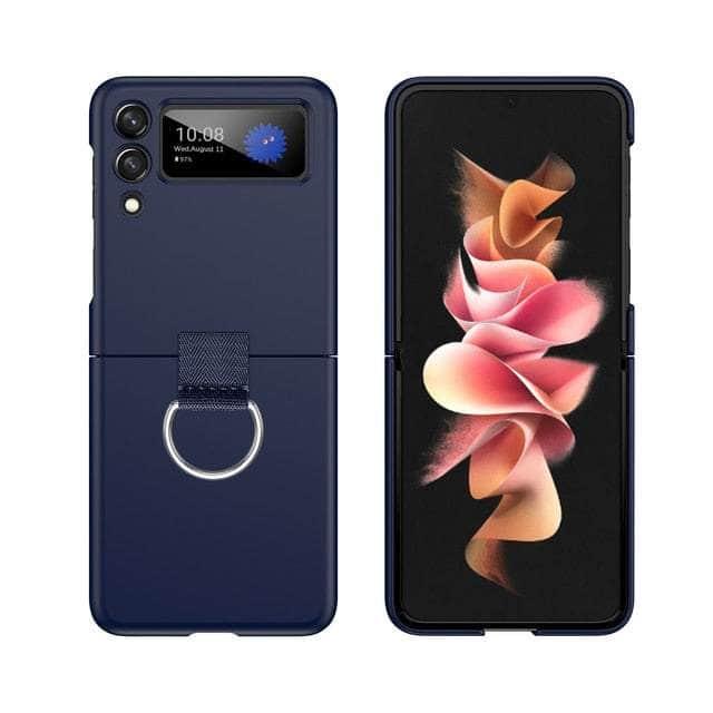Casebuddy Dark Blue / For Z Flip 4 Galaxy Z Flip 4 Shockproof Finger Ring
