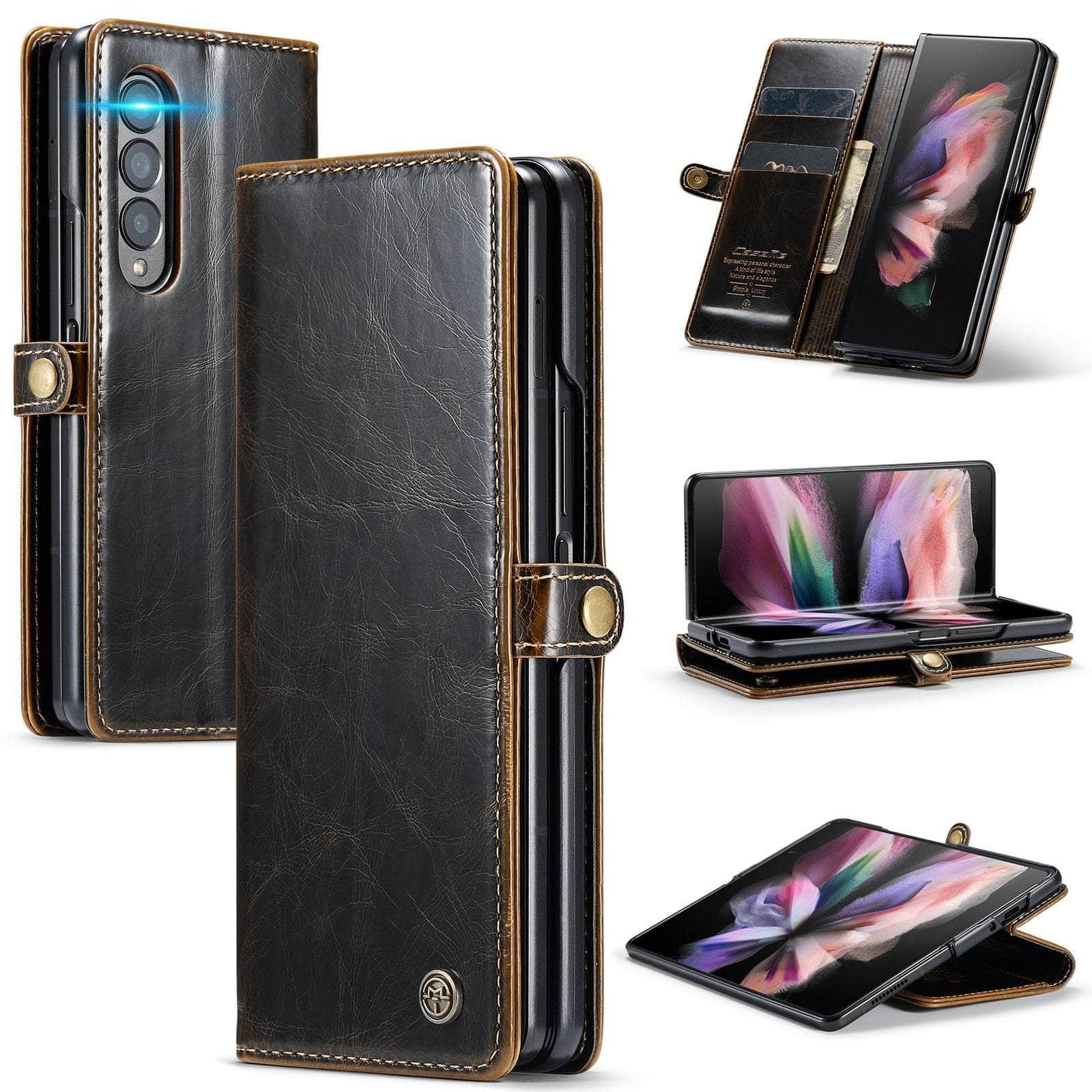 Casebuddy Galaxy Z Fold 3  Full Protection Business Leather Case