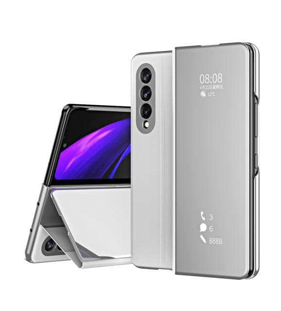 CaseBuddy Australia Casebuddy For Samsung Z Fold 3 / Silver Galaxy Z Fold 3 Mirror Clear View Shell