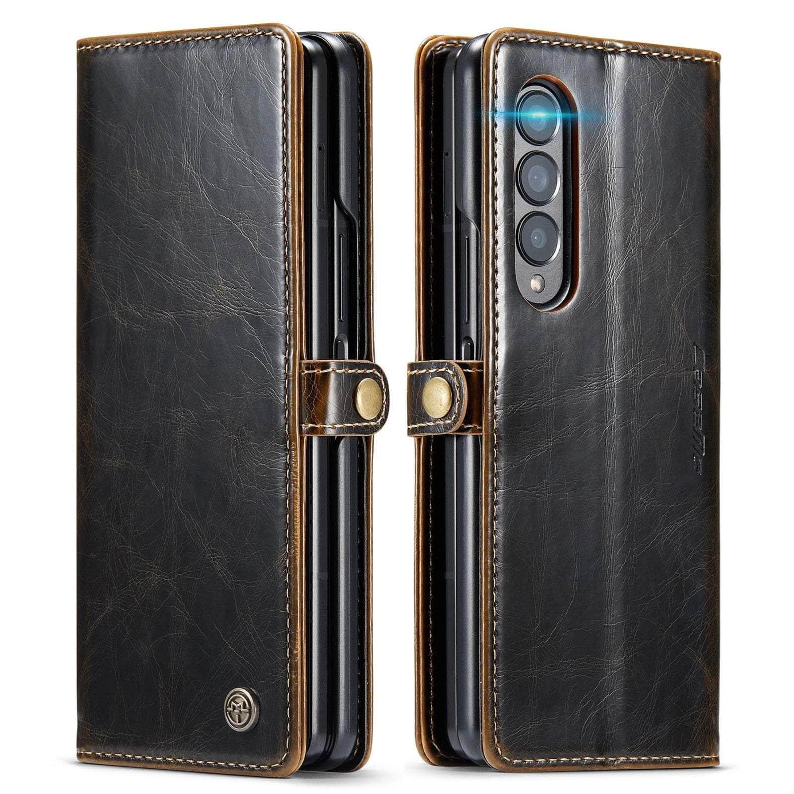 Casebuddy Auburn / for Samsung Z Fold 4 Galaxy Z Fold 4  Full Protection Business Leather Case