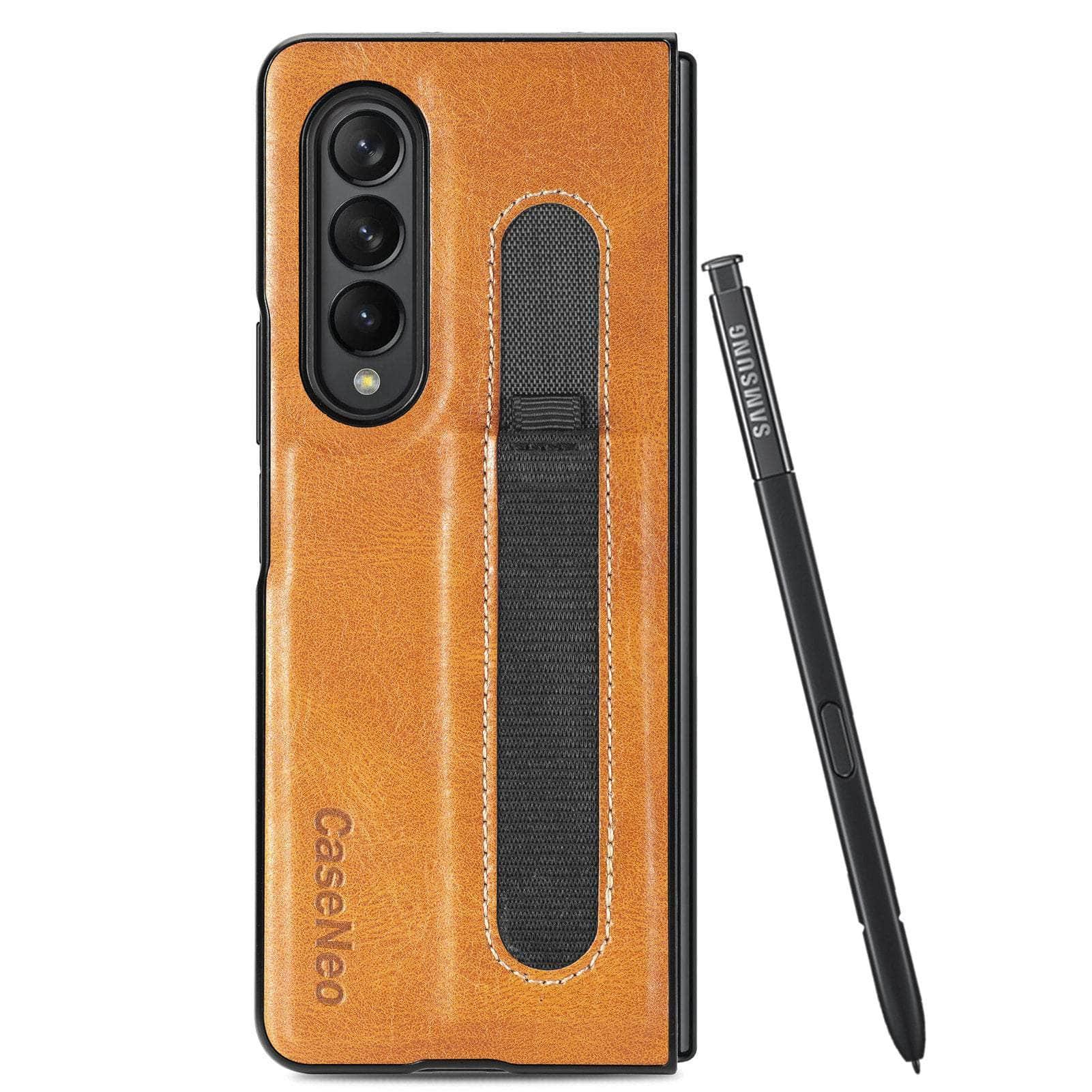 Casebuddy Galaxy Z Fold 4 Slim Thin Pen Holder Leather Case