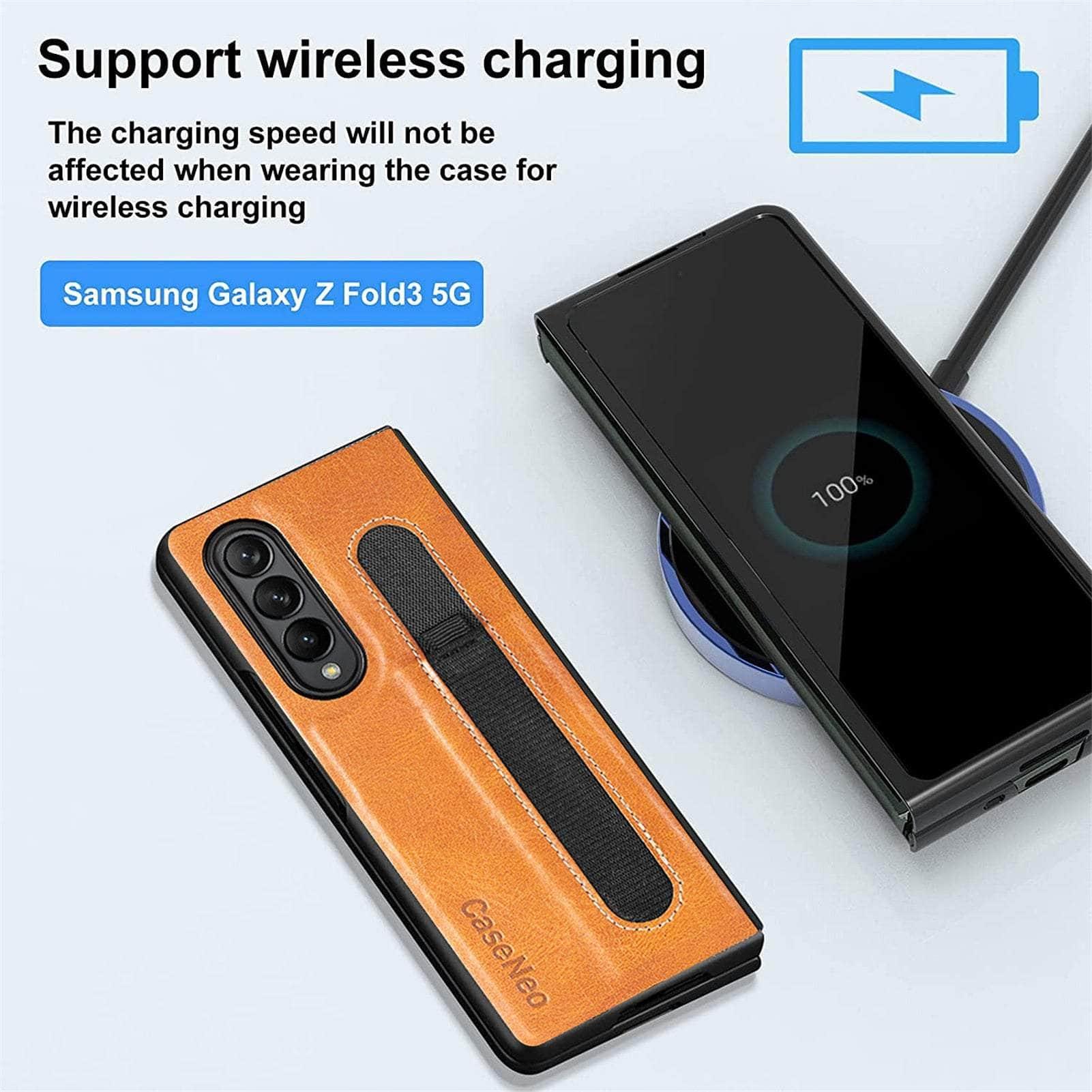 Casebuddy Galaxy Z Fold 4 Slim Thin Pen Holder Leather Case