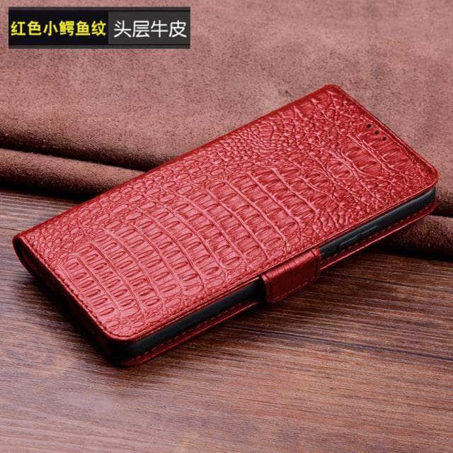CaseBuddy Australia Casebuddy For Galaxy S22 Ultra / Red Genuine Cowhide Leather Flip S22 Ultra Case