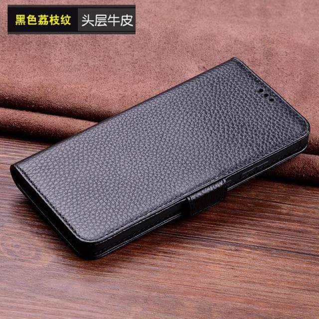 CaseBuddy Australia Casebuddy For Galaxy S22 Ultra / black Genuine Cowhide Leather Flip S22 Ultra Case