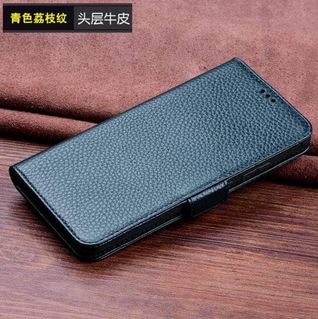CaseBuddy Australia Casebuddy For Galaxy S22 Ultra / Navy Blue Genuine Cowhide Leather Flip S22 Ultra Case
