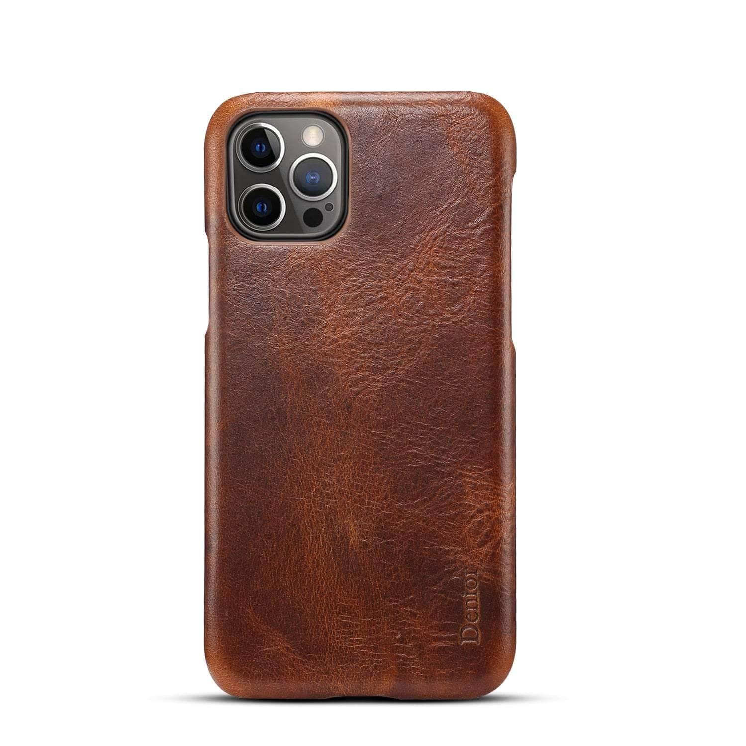 Casebuddy Genuine iPhone 14 Pro Max Leather Vintage Back Case