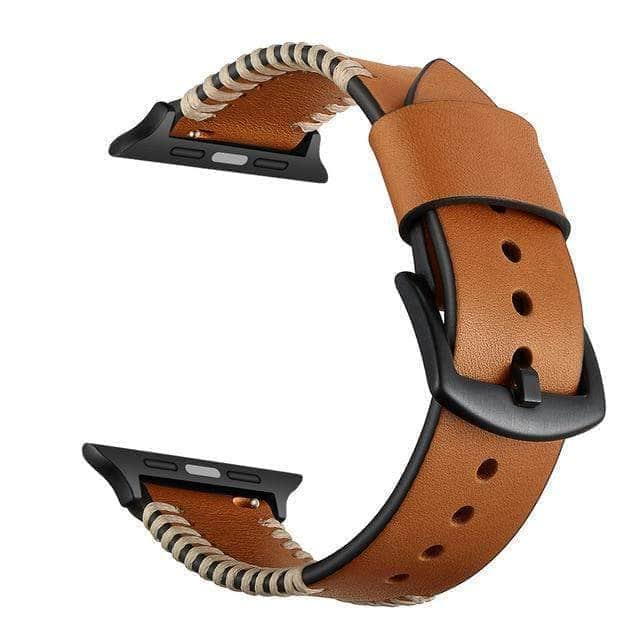 CaseBuddy Australia Casebuddy Brown / For 38mm or 40mm Genuine Leather Band Apple Watch 6 5 4 3 2 SE 44/42/40/38 Bracelet Belt.