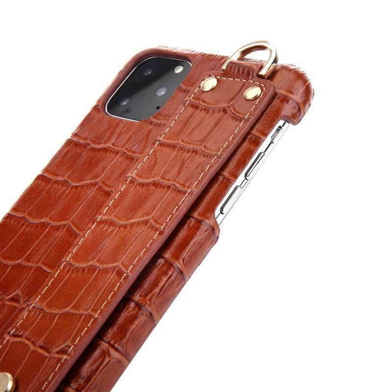 Genuine Leather Case iPhone 11 Pro Max Cover Irregular Protection Coque Casing Wrist Housing - CaseBuddy