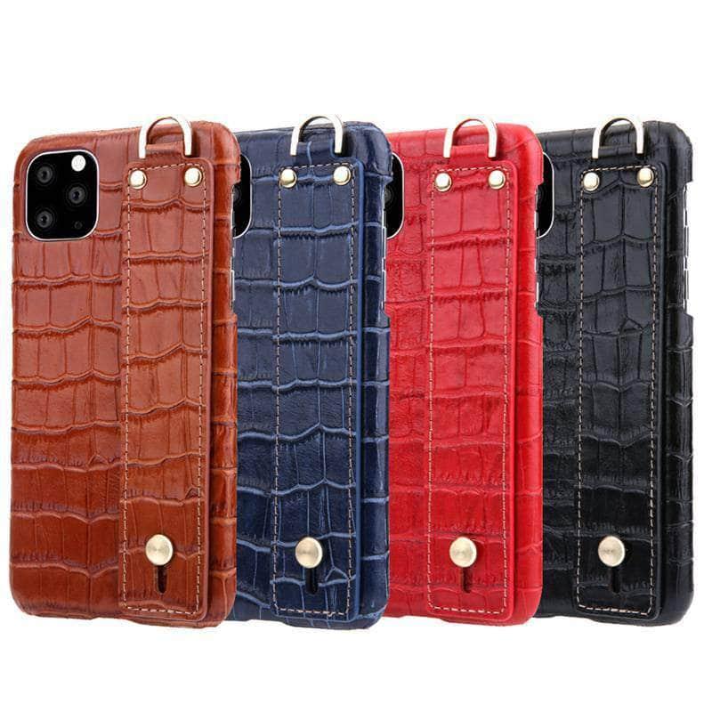 Genuine Leather Case iPhone 11 Pro Max Cover Irregular Protection Coque Casing Wrist Housing - CaseBuddy